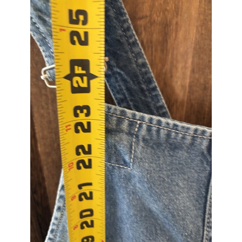 FREE PEOPLE Size 2 Blue Denim Overall Dress Frayed Mini Dress Y2k festival boho - Picture 10 of 11
